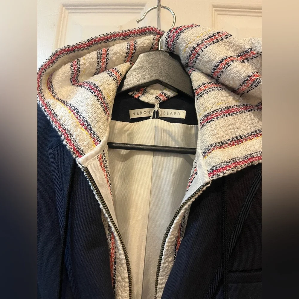 Veronica Beard Navy Dickey Blazer w/ Dickey - Picture 2 of 8
